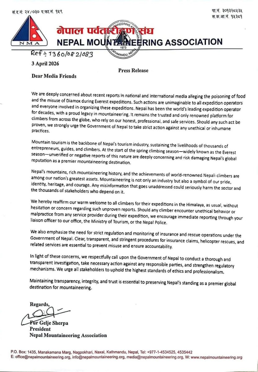 NMA said about Everest fake rescue